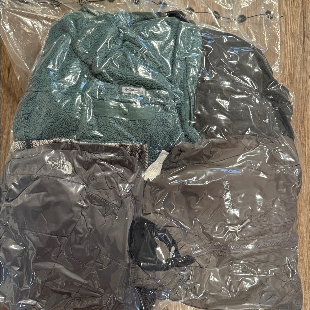 The North Face Green, Columbia, Marmot, Carhartt, jackets and sweaters bundle.
